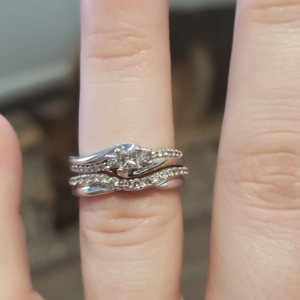 White gold Diamond wedding set - Picture 6 of 7